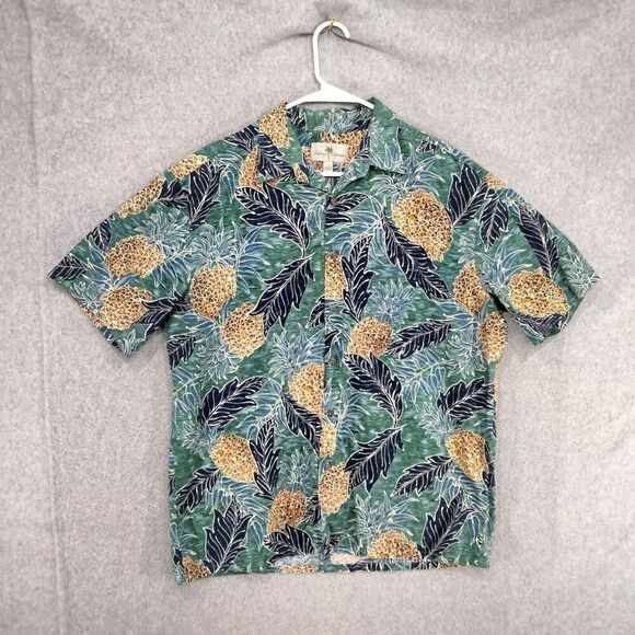 Island Shores Other - Island Shores Button Down Shirt Mens L Blue Green Hawaiian Pineapple Vacation